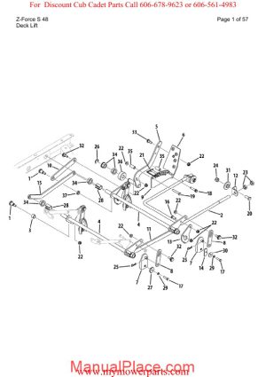 cub cadet parts manual for model z force s 48 page 1