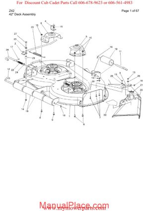 cub cadet parts manual for model z42 page 1