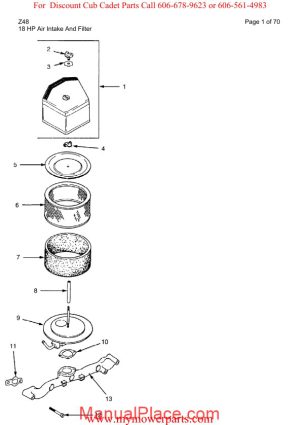 cub cadet parts manual for model z48 page 1