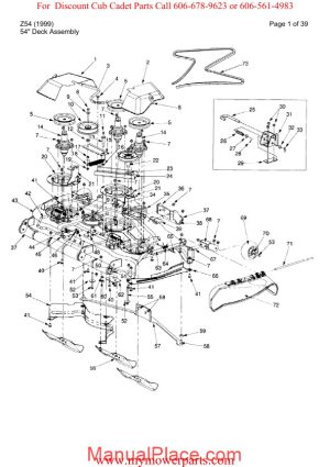 cub cadet parts manual for model z54 1999 page 1