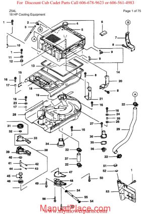 cub cadet parts manual for model z54l page 1