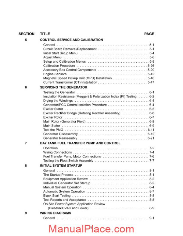 cummins 3100 series generator operation service manual page 3