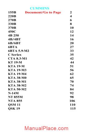 cummins all series engine specifications page 1