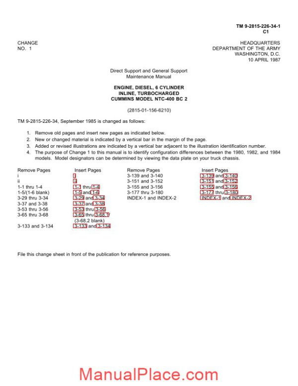 cummins engine diesel model ntc 400 bc2 service manual page 2