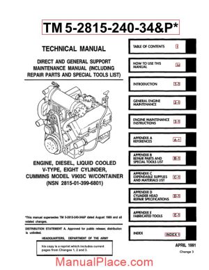 cummins engine diesel model v903c service manual page 1