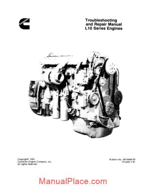 cummins engine l10 troubles manual page 1