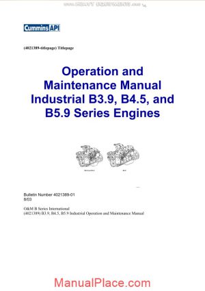 cummins industrial b3 9 b4 5 and b5 9 engines operation maintenance manual page 1