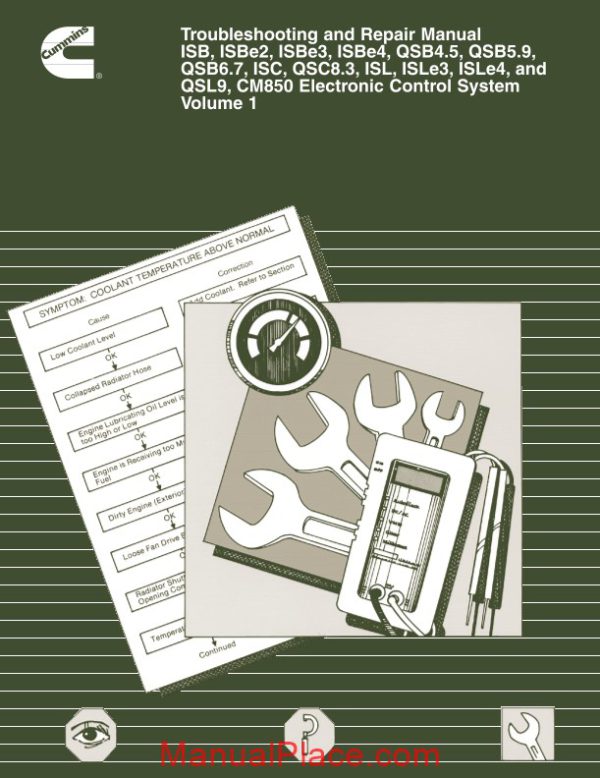 cummins isb qsb isc qsc isl qsl cm850 electronic and repair manual vol 1 page 1