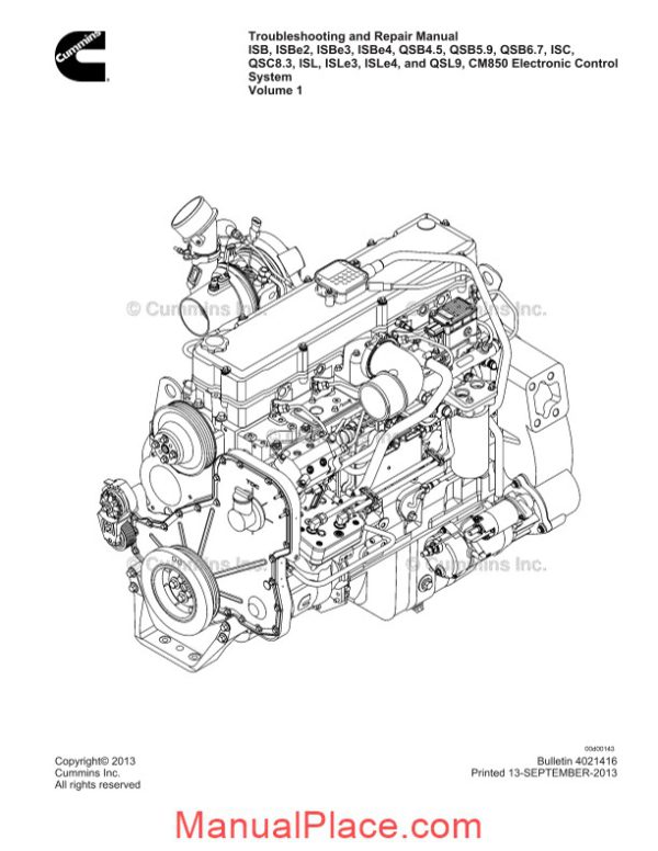 cummins isb qsb isc qsc isl qsl cm850 electronic and repair manual vol 1 page 2