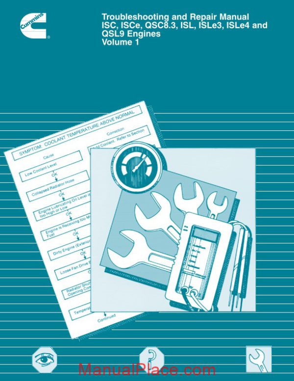 cummins isc qsc isl and qsl engine troubleshooting and repair manual volume 1 page 1