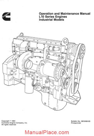 cummins l10 operation and maintence manual page 1