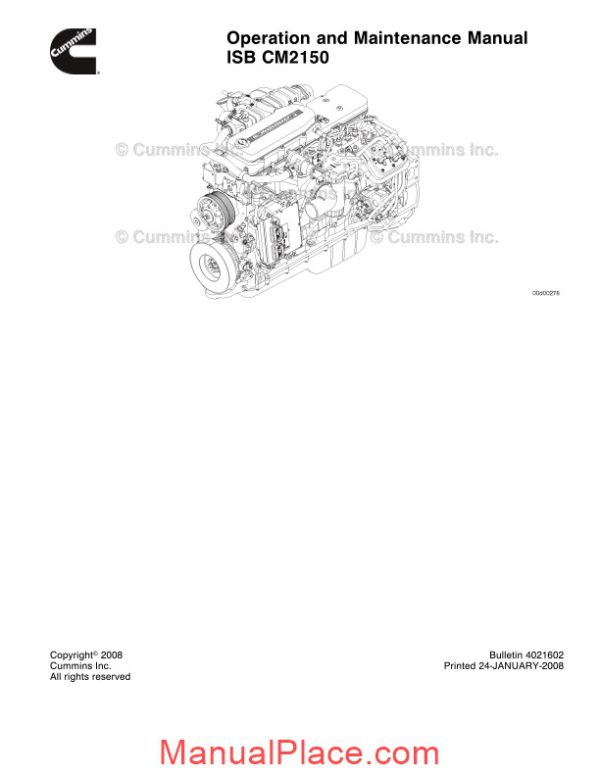 cummins operation and maintenance manual isb cm2150 page 4