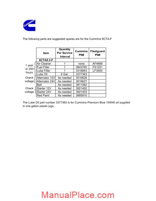 cummins parts catalog 6cta8 3 f1 f2 f3 page 2