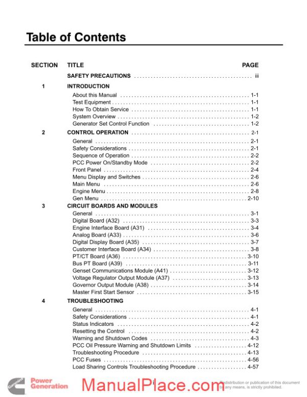 cummins power generation pcc3100 operation service manual page 3