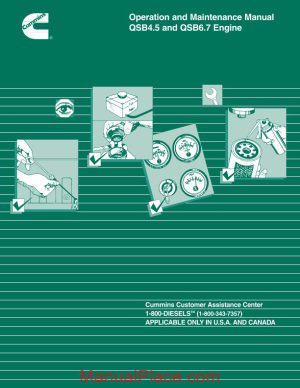 cummins qsc4 5 and qsb6 7 engine operation and maintenance manual page 1