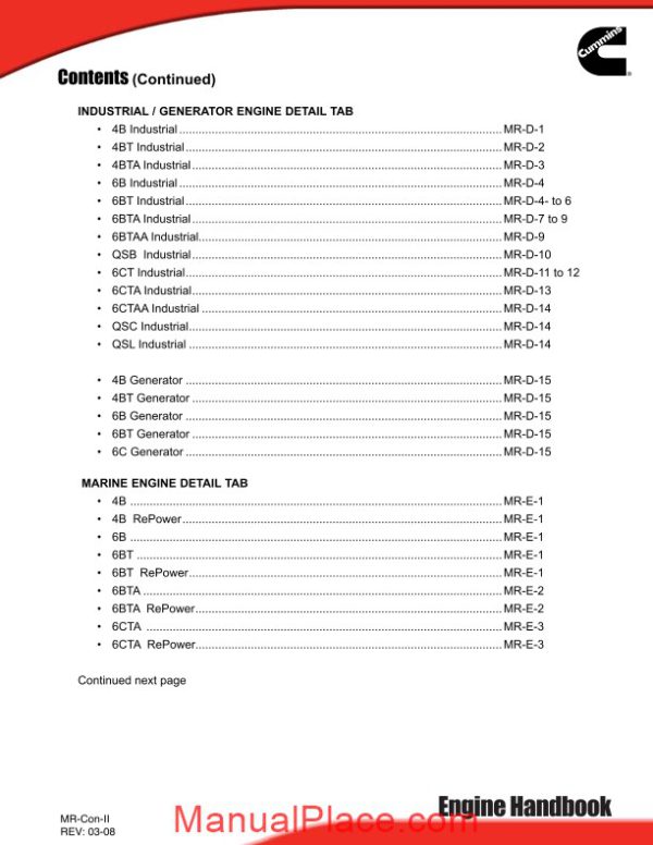 cummins recon distributor midrange engine handbook march 2008 page 4