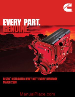 cumminx recon distributor heavy duty engine handbook march 2008 page 1