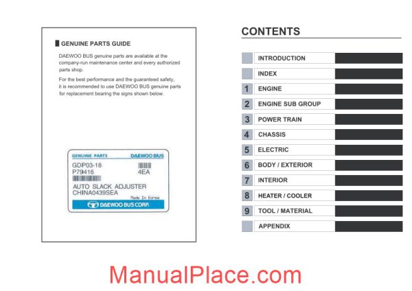 daewoo bs106 chassis parts catalogue page 4