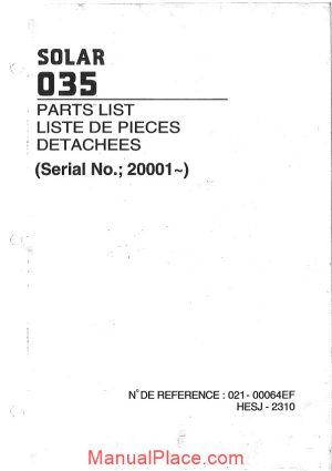 daewoo excavator 035 parts manual page 1