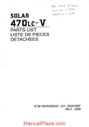 daewoo excavator 470 parts manual page 1