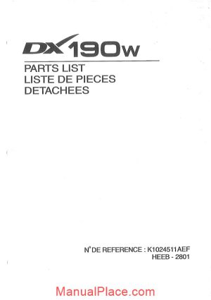 daewoo excavator dx 190w parts manual page 1