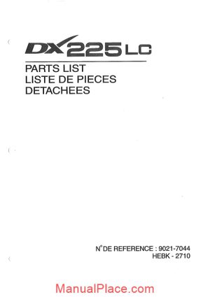 daewoo excavator dx 225lc parts manual page 1