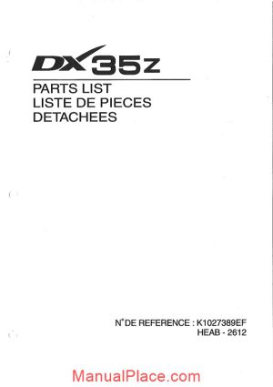 daewoo excavator dx 35z parts manual page 1