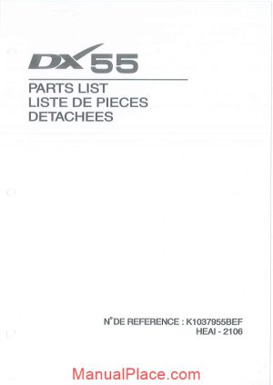 daewoo excavator dx55 parts manual page 1