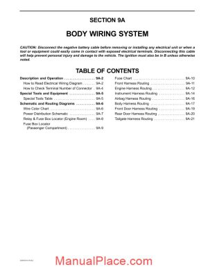 daewoo matiz 2000 2013 body electrical wiring system page 1