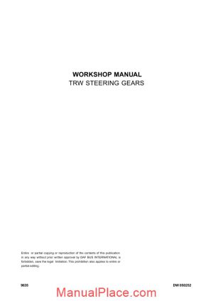 daf bus trw steering gears workshop manual page 1