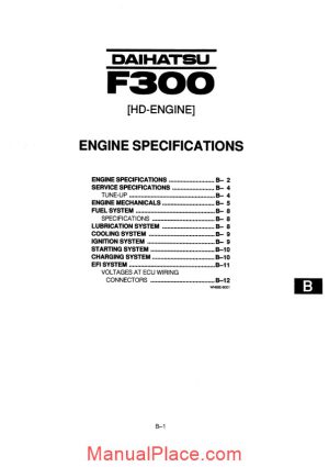 daihatsu f300 hd engine specifications page 1