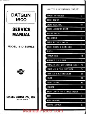 datsun 1600 service manual series 510 page 1