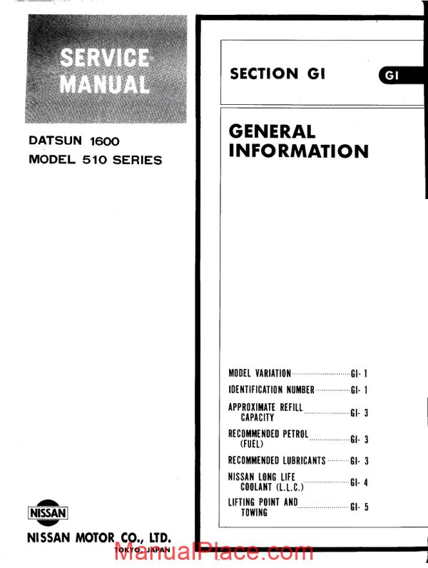 datsun 1600 service manual series 510 page 3