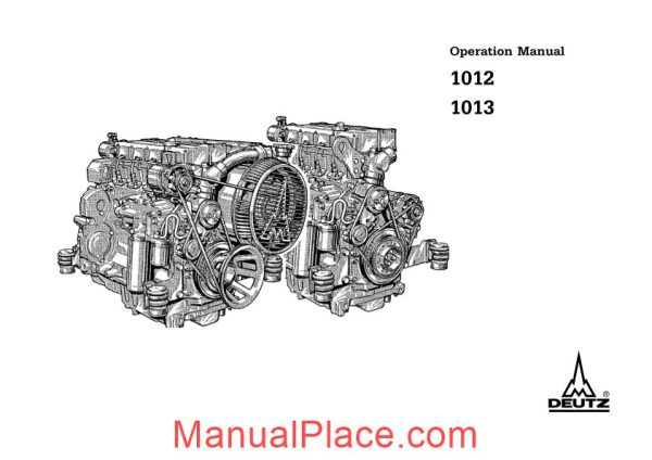 deutz 1012 1013 operation manual page 1