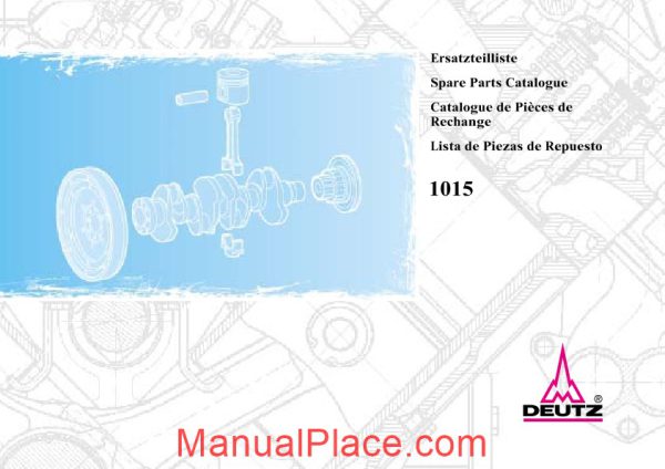 deutz 1015 spare parts catalogue page 1