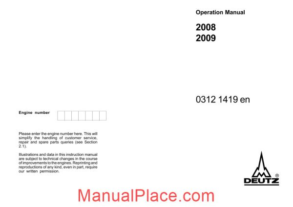 deutz 2008 2009 operation manual page 3