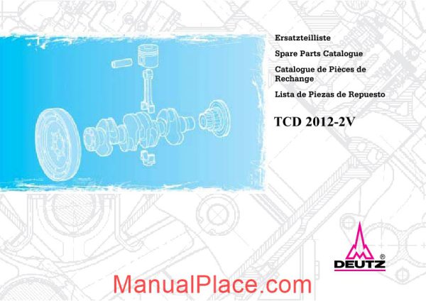 deutz 2012 2v spare parts catalogue page 1