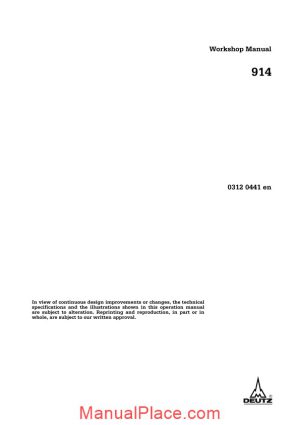 deutz 914 engine workshop manual page 1