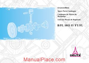 deutz b fl 1011 f ft fl spare parts catalogue page 1