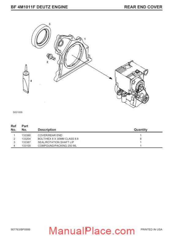 deutz bf4m1011f engine service parts manual 907763 rev b page 4