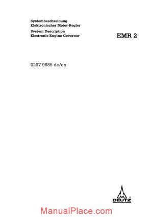 deutz emr 2 system description electronic engine governor page 1