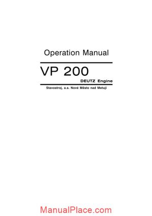 deutz engine vp203a1 operation manual page 1