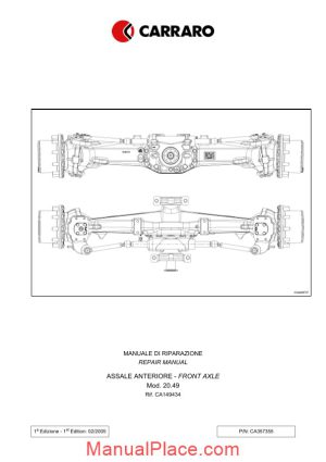 deutz fahr front axle for agrotron 210 265 workshop manual page 1