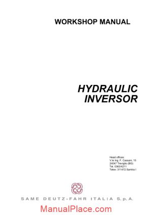 deutz fahr hydraulic inversor 110 130 workshop manual page 1