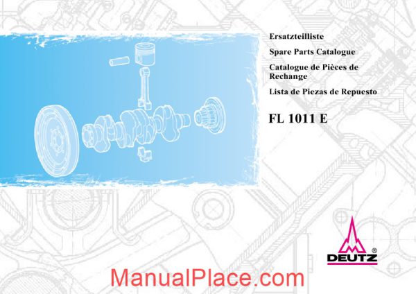 deutz fl 1011 e spare parts catalogue page 1