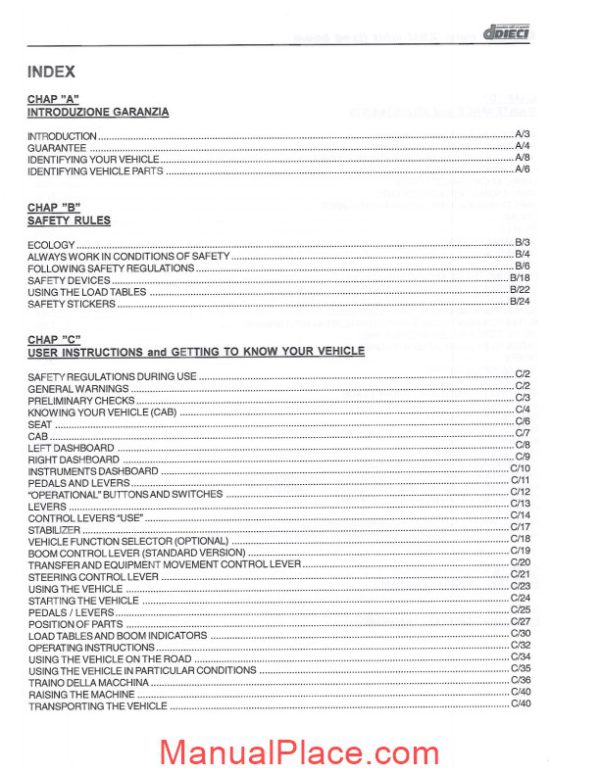 dieci telescopic handlers xrm with fixed boom maintenance manual page 4