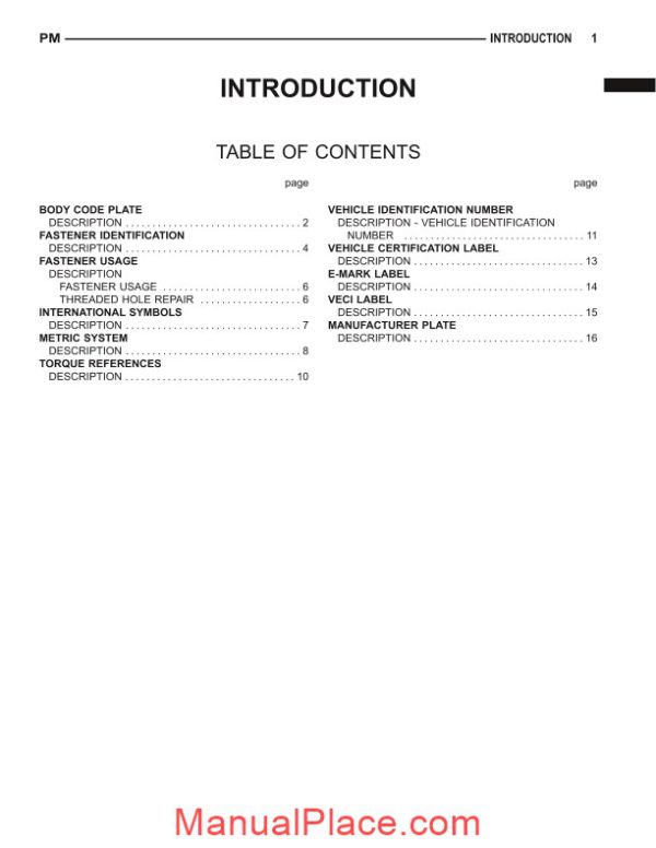 dodge caliber 2007 service manual page 2