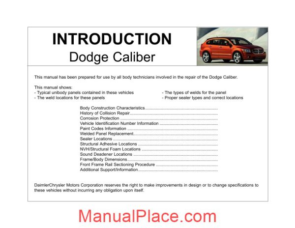 dodge caliber body repair manual page 4