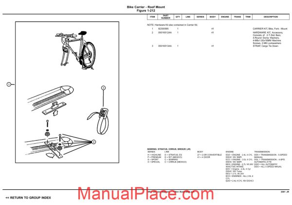 dodge chrysler cirrus sebering 2001 jr parts catalog page 4