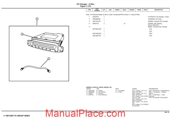 dodge chrysler cirrus sebering 2004 jr parts catalog page 3